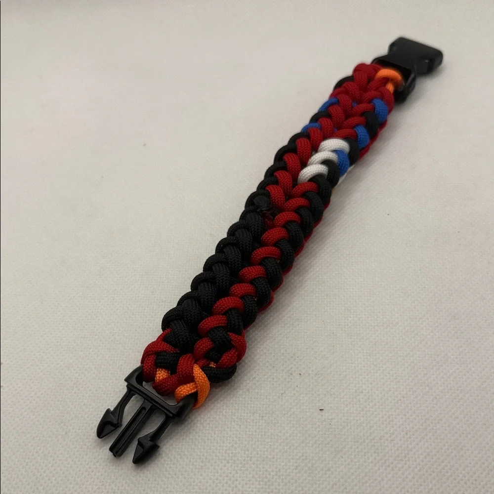 Handmade Eclectic Multicolor Paracord Bracelet - Picture 3 of 3